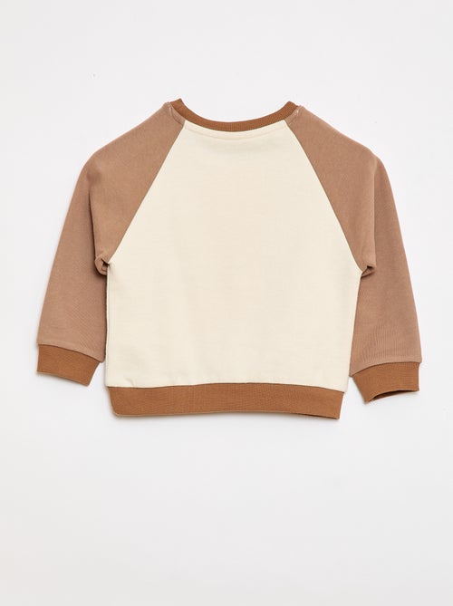 Zweifarbiges Sweatshirt aus ungebürstetem Molton - Kiabi