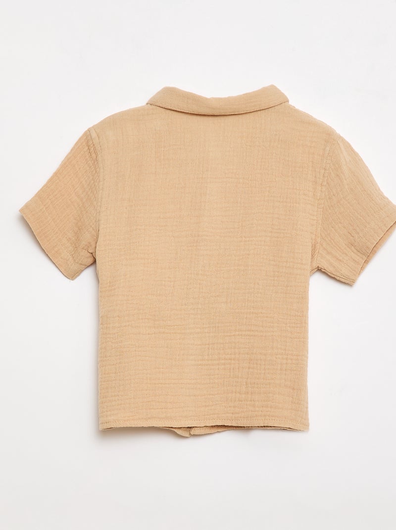 Zweiteiliges Set: Hemd + Shorts Beige - Kiabi