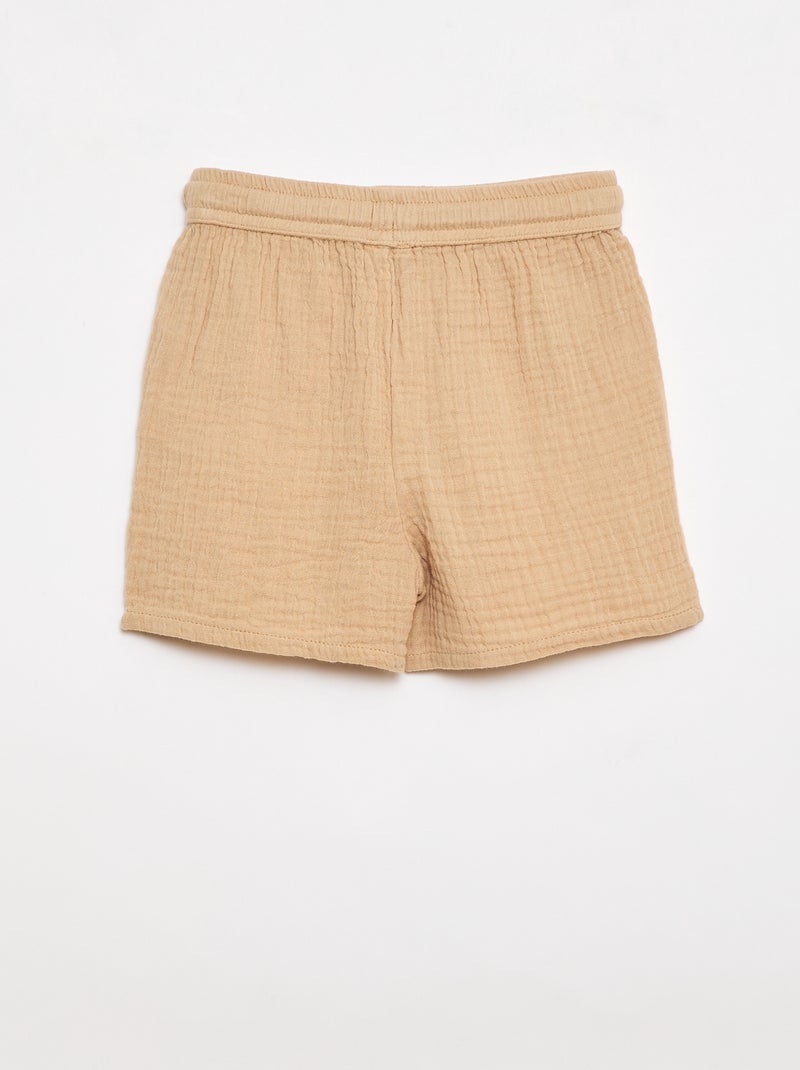 Zweiteiliges Set: Hemd + Shorts Beige - Kiabi